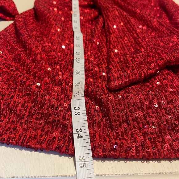 One33 Social Red Sequin Drape Dress size 8 - Picture 13 of 16